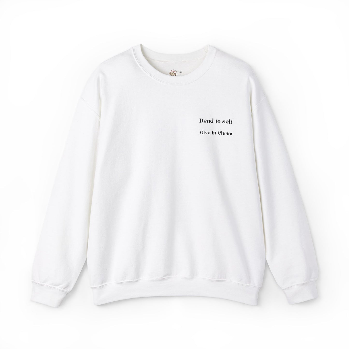 'Dead to Self' Embroidered Text - Scripture Inspired Crewneck Sweatshirt